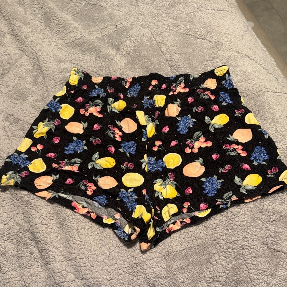 Forever 21 Black Fruit Patterned Shorts